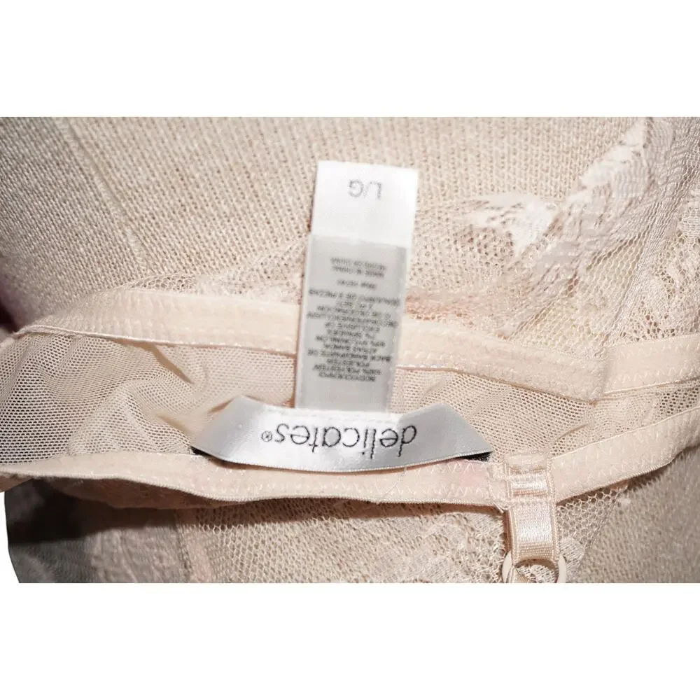 Delicates Lace Babydoll Chemise White Purple Coquette Fairycore Lingerie L - Picture 11 of 15